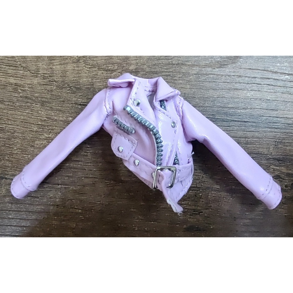 Rainbow High Doll Violet Willow Leather Crop Jacket Purple Coat Zipper Z19